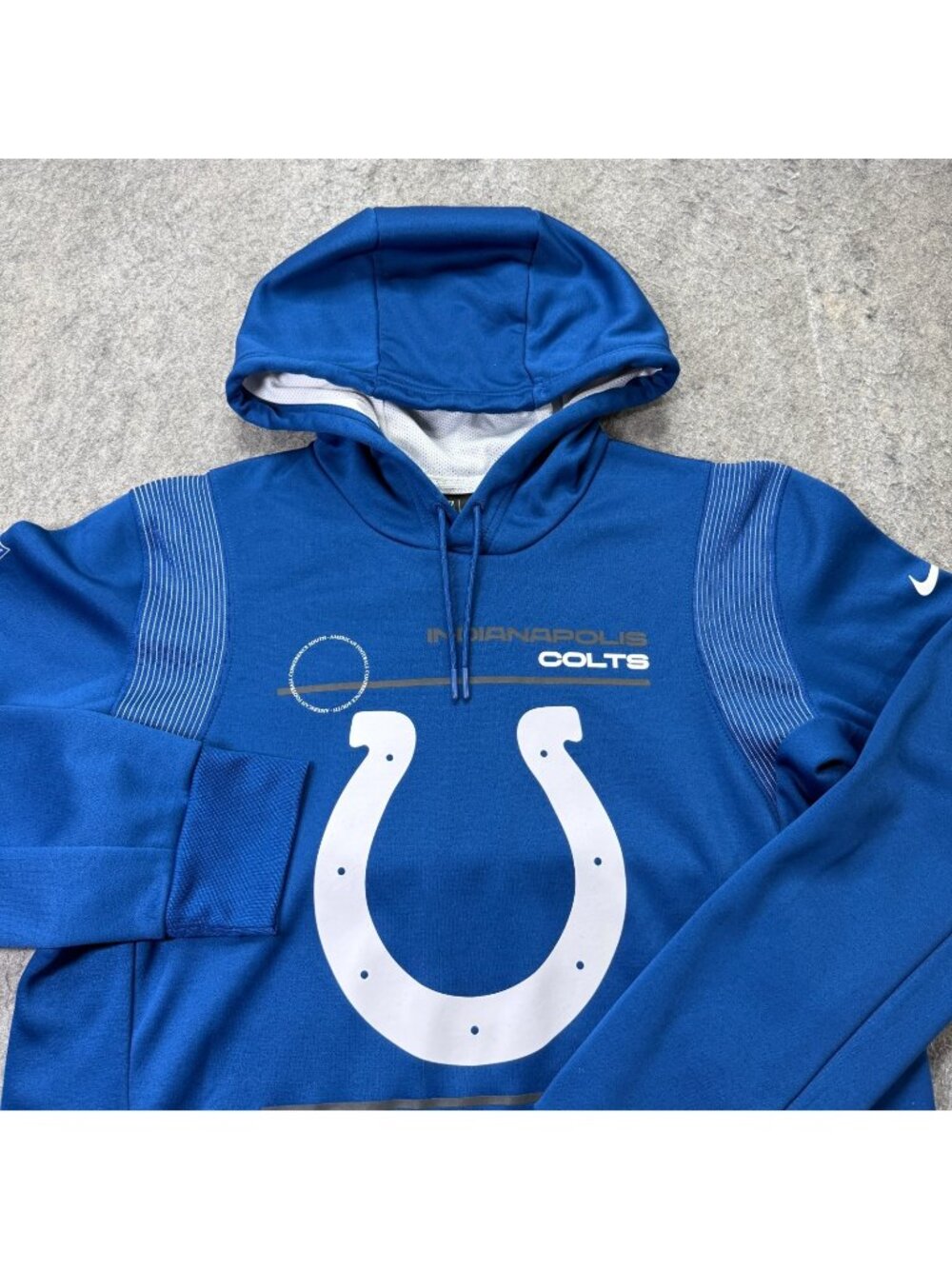 Indianapolis Colts Nike Hoodie Men M Blue DRI-FIT Fleece Pullover ONFIELD